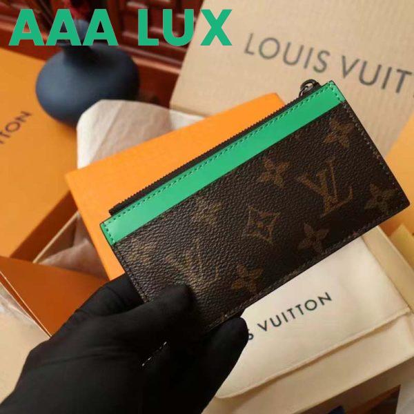 Replica Louis Vuitton LV Unisex Coin Card Holder Monogram Macassar Coated Canvas Green 7