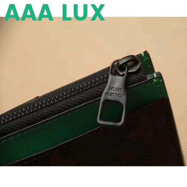 Replica Louis Vuitton LV Unisex Coin Card Holder Monogram Macassar Coated Canvas Green 10