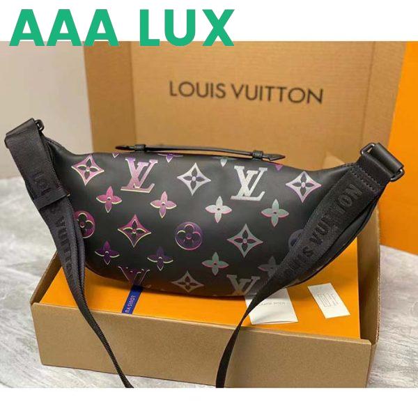 Replica Louis Vuitton LV Unisex Comet Bumbag Black Borealis Calf Leather Cowhide Double Zip 7