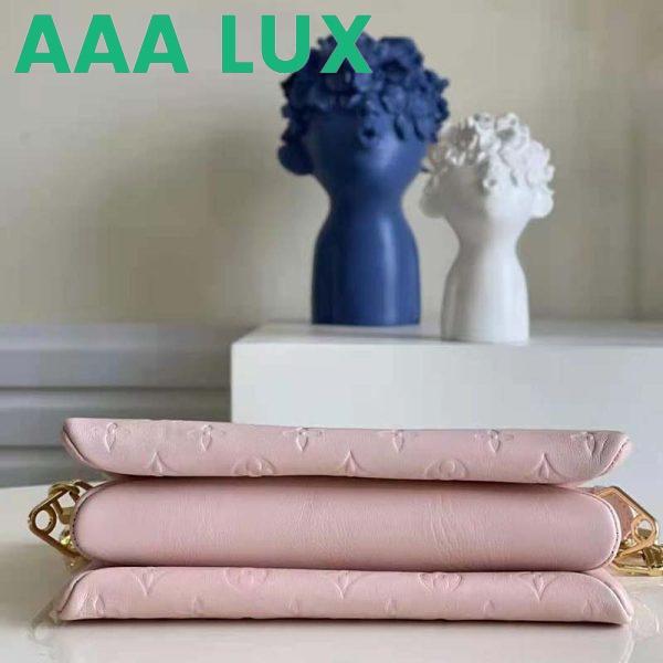 Replica Louis Vuitton LV Unisex Coussin PM Handbag Dragée Light Pink Monogram Embossed Puffy Lambskin 5