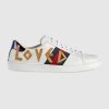 Replica Gucci Unisex Ace Embroidered Sneaker with Arrow Appliqués-White 13