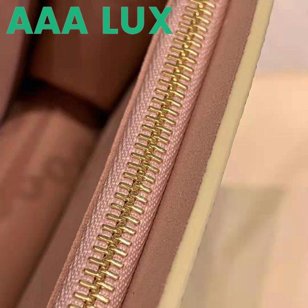 Replica Louis Vuitton LV Unisex Croisette Chain Wallet Rose Ballerine Pink Damier Azur Coated Canvas 22