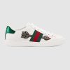 Replica Gucci Unisex Ace Embroidered Sneaker with Arrow Appliqués-White