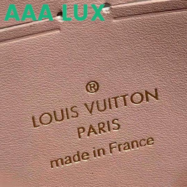 Replica Louis Vuitton LV Unisex Croisette Chain Wallet Rose Ballerine Pink Damier Azur Coated Canvas 24