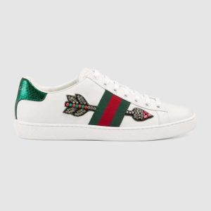Replica Gucci Unisex Ace Embroidered Sneaker with Arrow Appliqués-White 2