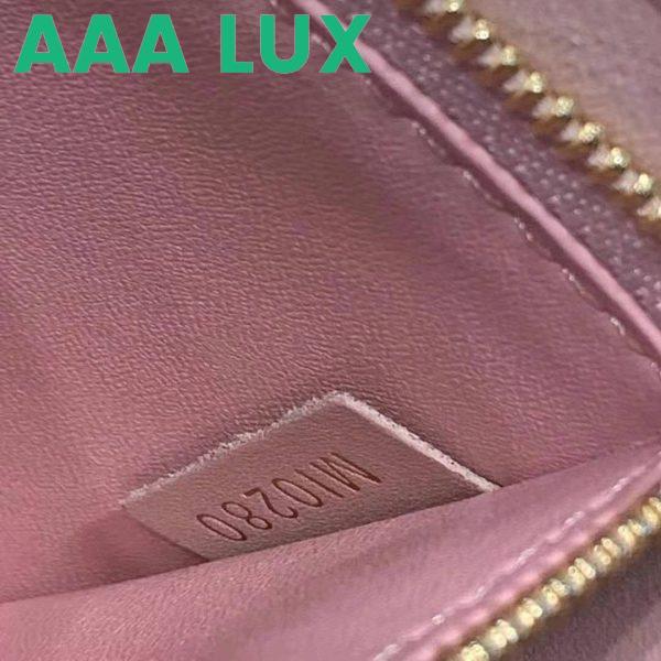 Replica Louis Vuitton LV Unisex Croisette Chain Wallet Rose Ballerine Pink Damier Azur Coated Canvas 25