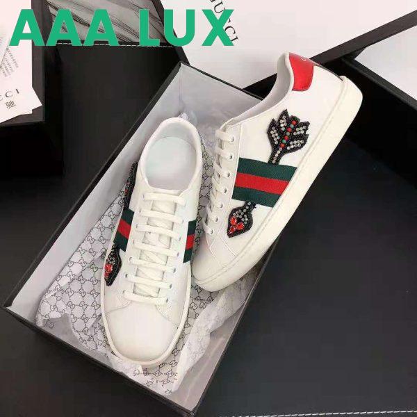 Replica Gucci Unisex Ace Embroidered Sneaker with Arrow Appliqués-White 3