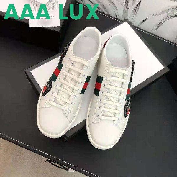 Replica Gucci Unisex Ace Embroidered Sneaker with Arrow Appliqués-White 4