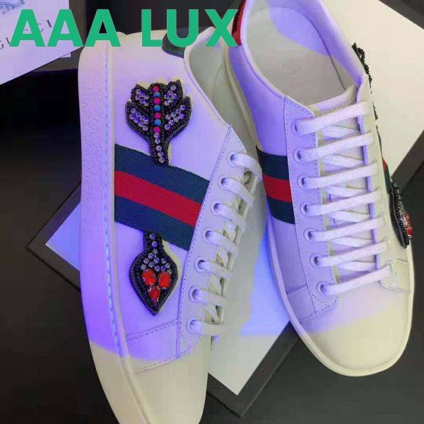 Replica Gucci Unisex Ace Embroidered Sneaker with Arrow Appliqués-White 5