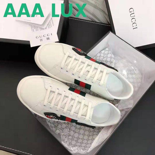 Replica Gucci Unisex Ace Embroidered Sneaker with Arrow Appliqués-White 6