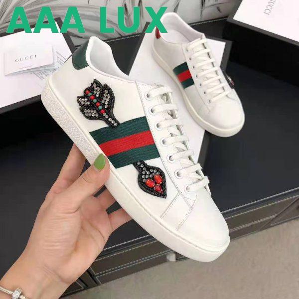 Replica Gucci Unisex Ace Embroidered Sneaker with Arrow Appliqués-White 8