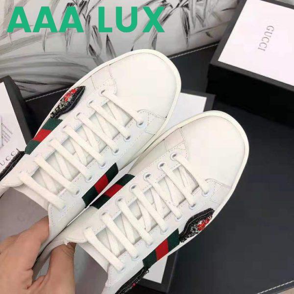 Replica Gucci Unisex Ace Embroidered Sneaker with Arrow Appliqués-White 9