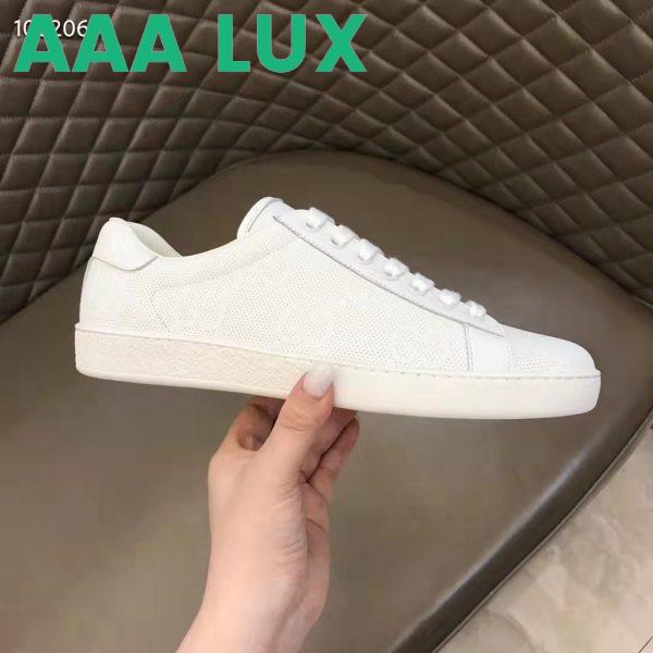 Replica Gucci Unisex Ace GG Embossed Sneaker White GG Embossed Leather Rubber Sole 3