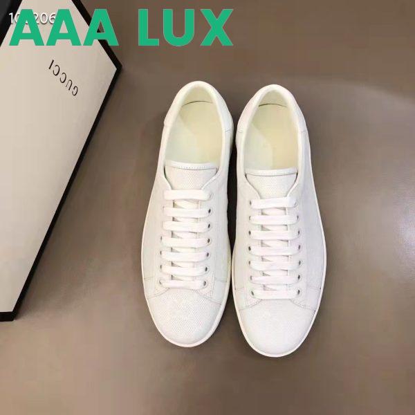 Replica Gucci Unisex Ace GG Embossed Sneaker White GG Embossed Leather Rubber Sole 4