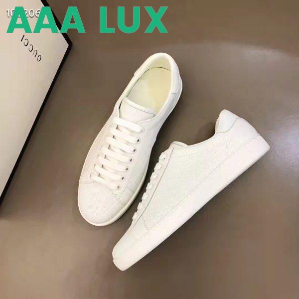 Replica Gucci Unisex Ace GG Embossed Sneaker White GG Embossed Leather Rubber Sole 8