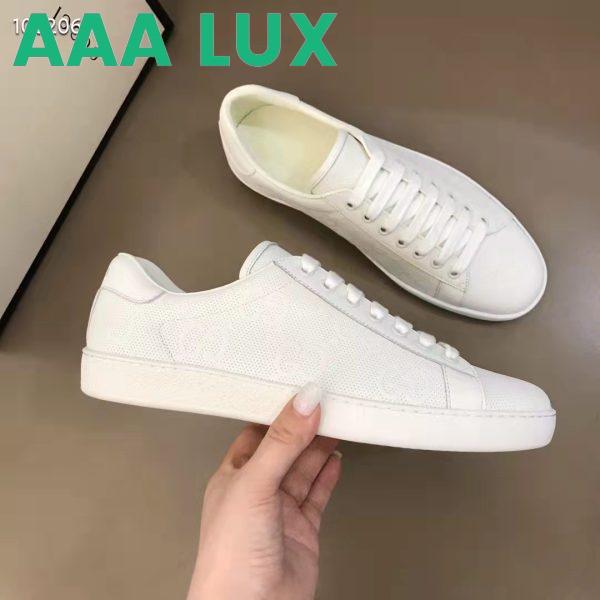 Replica Gucci Unisex Ace GG Embossed Sneaker White GG Embossed Leather Rubber Sole 9