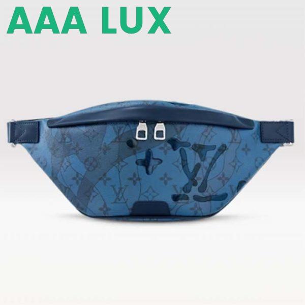 Replica Louis Vuitton LV Unisex Discovery Bumbag Abyss Blue Monogram Aquagarden Coated Canvas 2