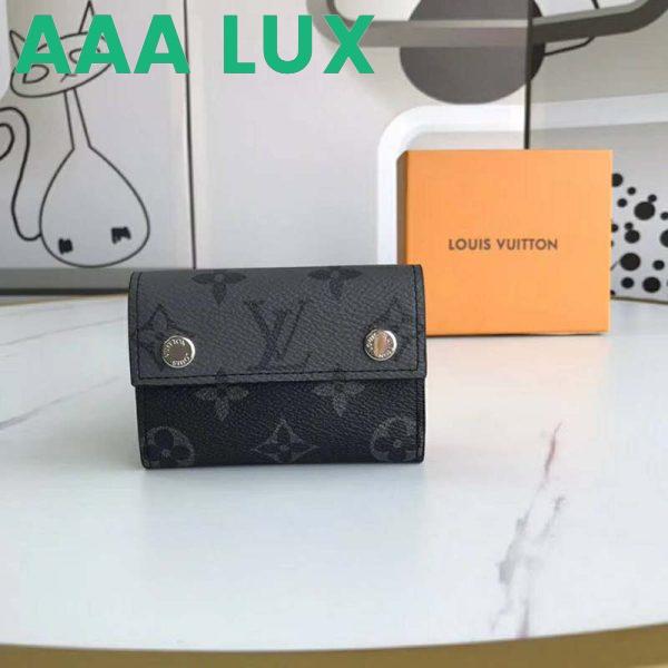 Replica Louis Vuitton LV Unisex Discovery Compact Wallet Monogram Eclipse Coated Canvas 3
