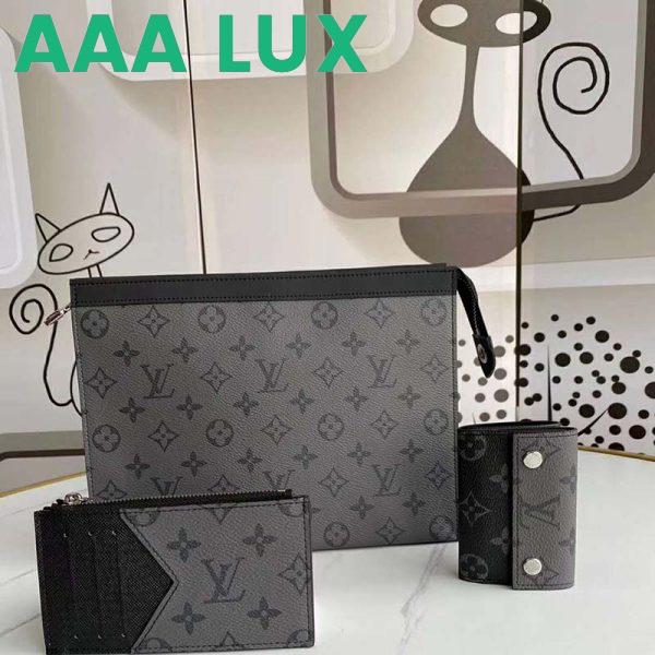 Replica Louis Vuitton LV Unisex Discovery Compact Wallet Monogram Eclipse Coated Canvas 7