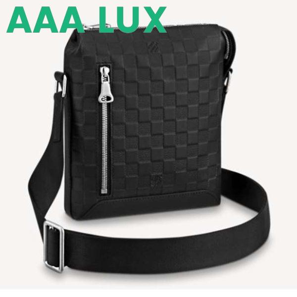 Replica Louis Vuitton LV Unisex Discovery Messenger BB Damier Infini Cowhide Leather-Black