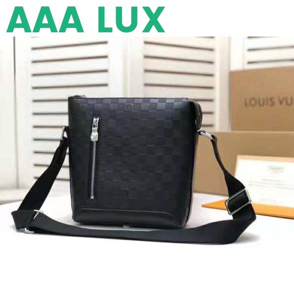 Replica Louis Vuitton LV Unisex Discovery Messenger BB Damier Infini Cowhide Leather-Black 3