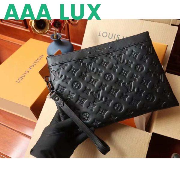 Replica Louis Vuitton LV Unisex Discovery Pochette Black Monogram Shadow Calf Leather 6