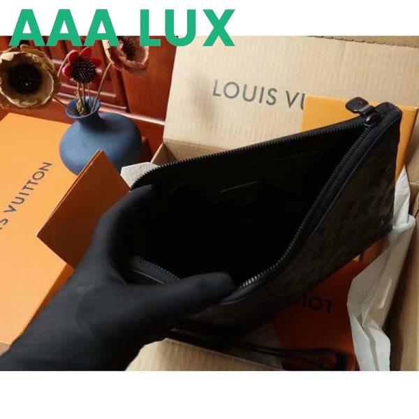 Replica Louis Vuitton LV Unisex Discovery Pochette Black Monogram Shadow Calf Leather 7