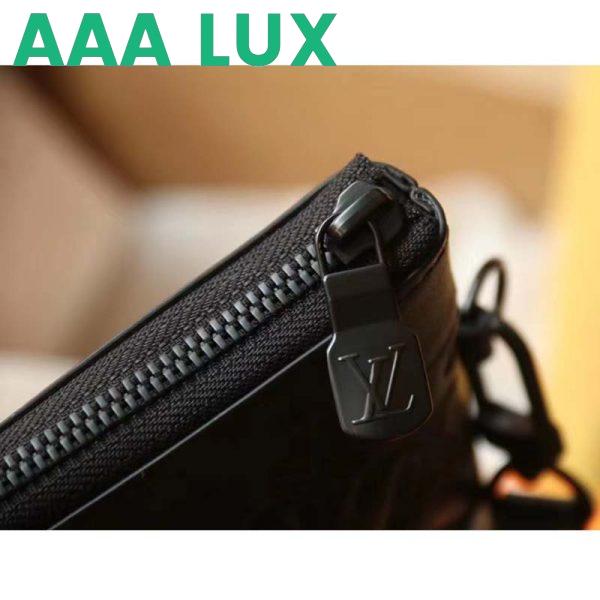 Replica Louis Vuitton LV Unisex Discovery Pochette Black Monogram Shadow Calf Leather 9