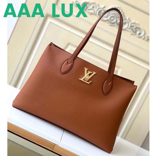 Replica Louis Vuitton LV Women Lockme Shopper Chataigne Brown Grained Calf Leather 3