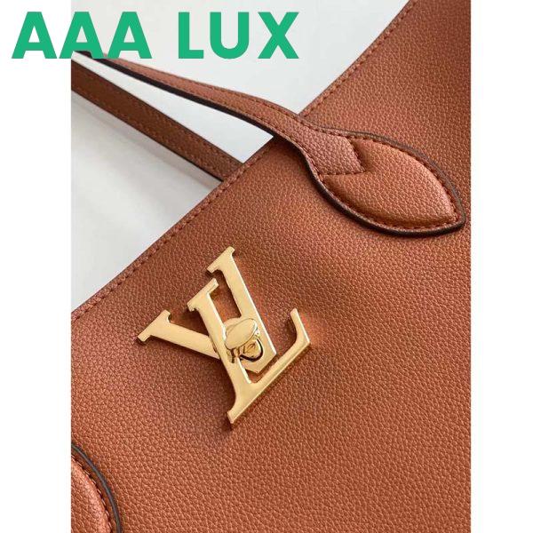 Replica Louis Vuitton LV Women Lockme Shopper Chataigne Brown Grained Calf Leather 10