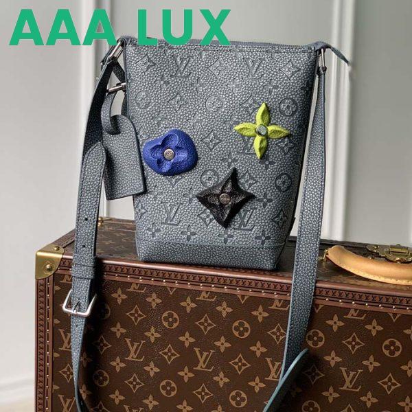 Replica Louis Vuitton LV Unisex Hobo Cruiser PM Handbag Granite Taurillon Monogram Embossed Cowhide 3