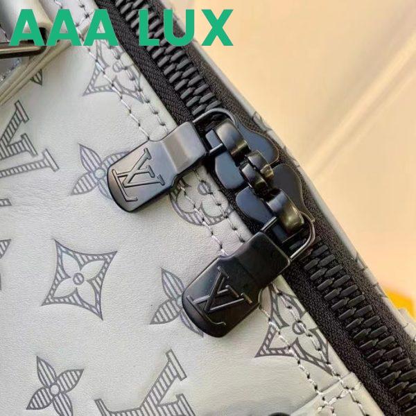 Replica Louis Vuitton LV Unisex Keepall 50B Anthracite Gray Monogram Shadow Calf Leather 11