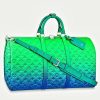 Replica Louis Vuitton LV Unisex Keepall 50B Blue Pink Taurillon Cowhide Leather 15
