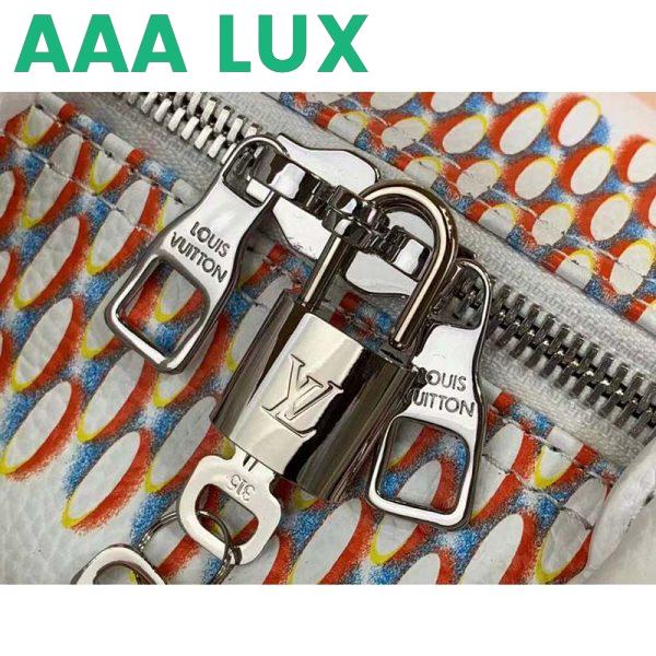 Replica Louis Vuitton LV Unisex Keepall 50B White Damier Spray Cowhide Leather Textile Lining 10