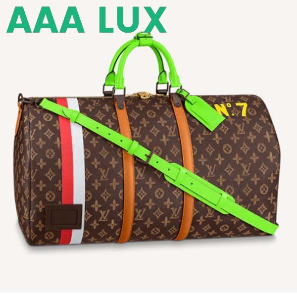 Replica Louis Vuitton LV Unisex Keepall 55 Monogram Coated Canvas Cowhide Leather