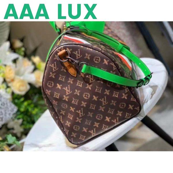 Replica Louis Vuitton LV Unisex Keepall 55 Monogram Coated Canvas Cowhide Leather 8
