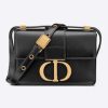 Replica Dior Women CD Micro 30 Montaigne Bag Black Box Calfskin Flap Closure