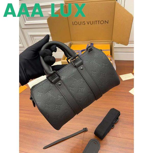 Replica Louis Vuitton LV Unisex Keepall Bandoulière 25 Black Taurillon Monogram Cowhide Leather 5
