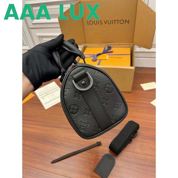 Replica Louis Vuitton LV Unisex Keepall Bandoulière 25 Black Taurillon Monogram Cowhide Leather 7