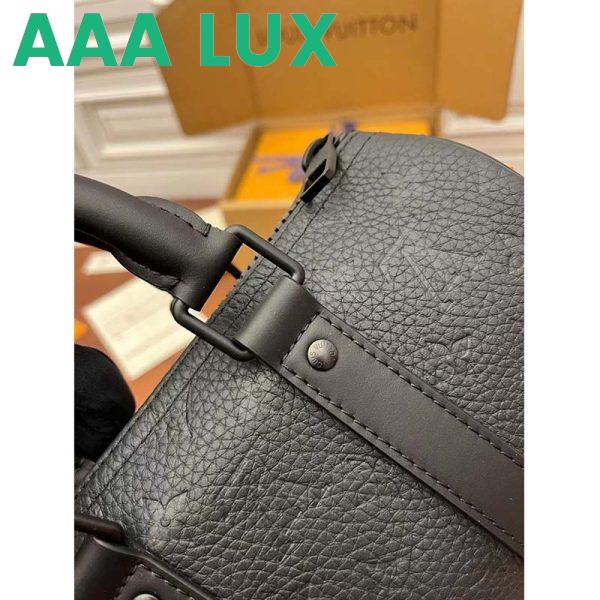 Replica Louis Vuitton LV Unisex Keepall Bandoulière 25 Black Taurillon Monogram Cowhide Leather 8