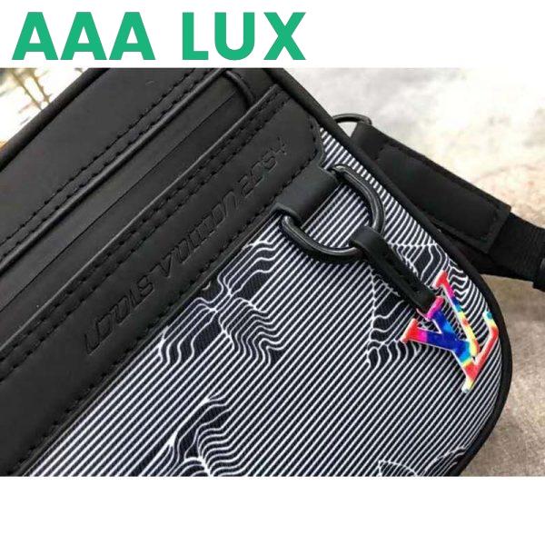 Replica Louis Vuitton LV Unisex Expandable Messenger Bag Textile Gray-Black 10