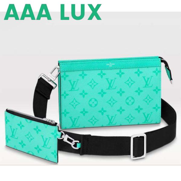 Replica Louis Vuitton LV Unisex Gaston Wearable Wallet Miami Green Coated Canvas Cowhide Leather