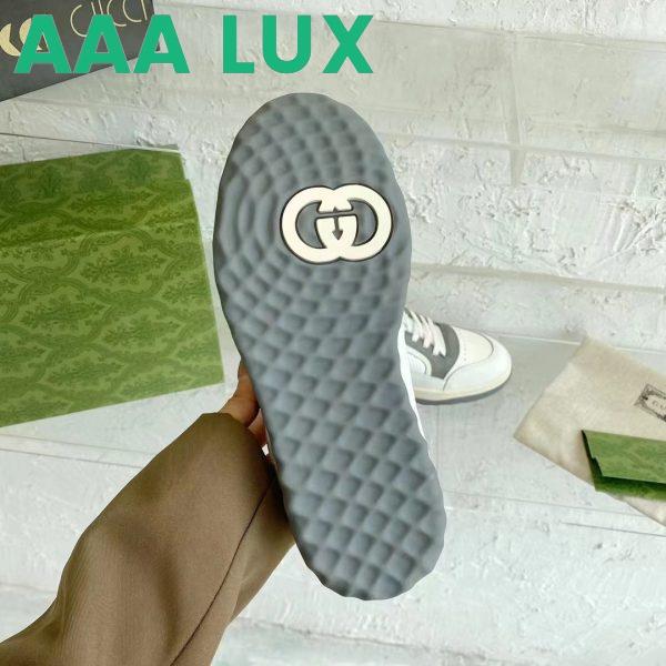 Replica Gucci Unisex GG MAC80 Sneaker Off White Grey Leather Round Toe Rubber Flat 12