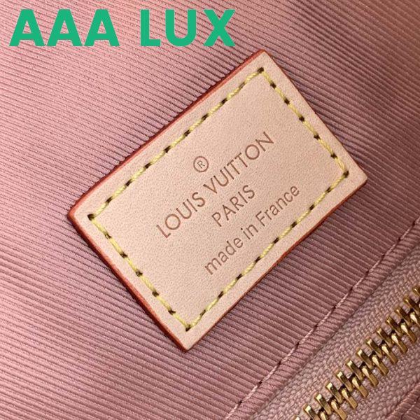 Replica Louis Vuitton LV Unisex Graceful MM Hobo Rose Ballerine Pink Damier Azur Coated Canvas 10