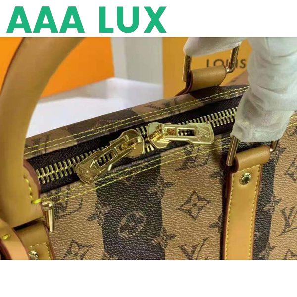 Replica Louis Vuitton LV Unisex Keepall Bandoulière 50 Travel Bag Brown Canvas 9
