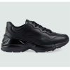 Replica Gucci Unisex GG Rhyton Sneaker Black Supreme Canvas Rubber Lace-Up Mid Heel 13