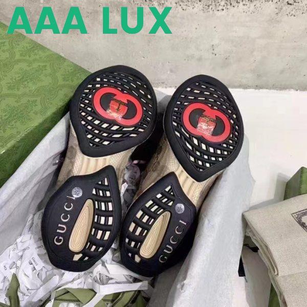 Replica Gucci Unisex GG Run Sneaker Beige Ebony Leather GG Water Transfer Print 8