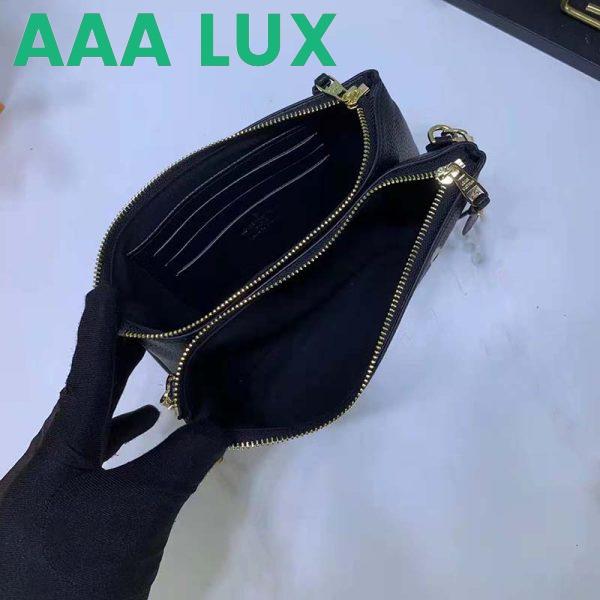 Replica Louis Vuitton LV Unisex Double Zip Pochette Black Beige Embossed Supple Grained Cowhide Leather 8