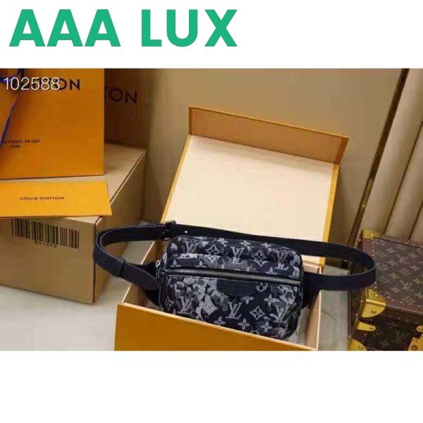 Replica Louis Vuitton LV Unisex Outdoor Bumbag Monogram Tapestry Coated Canvas-Navy 3