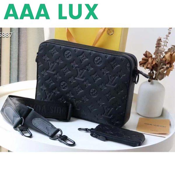 Replica Louis Vuitton LV Unisex Duo Messenger Black Monogram Shadow Calf Leather 5